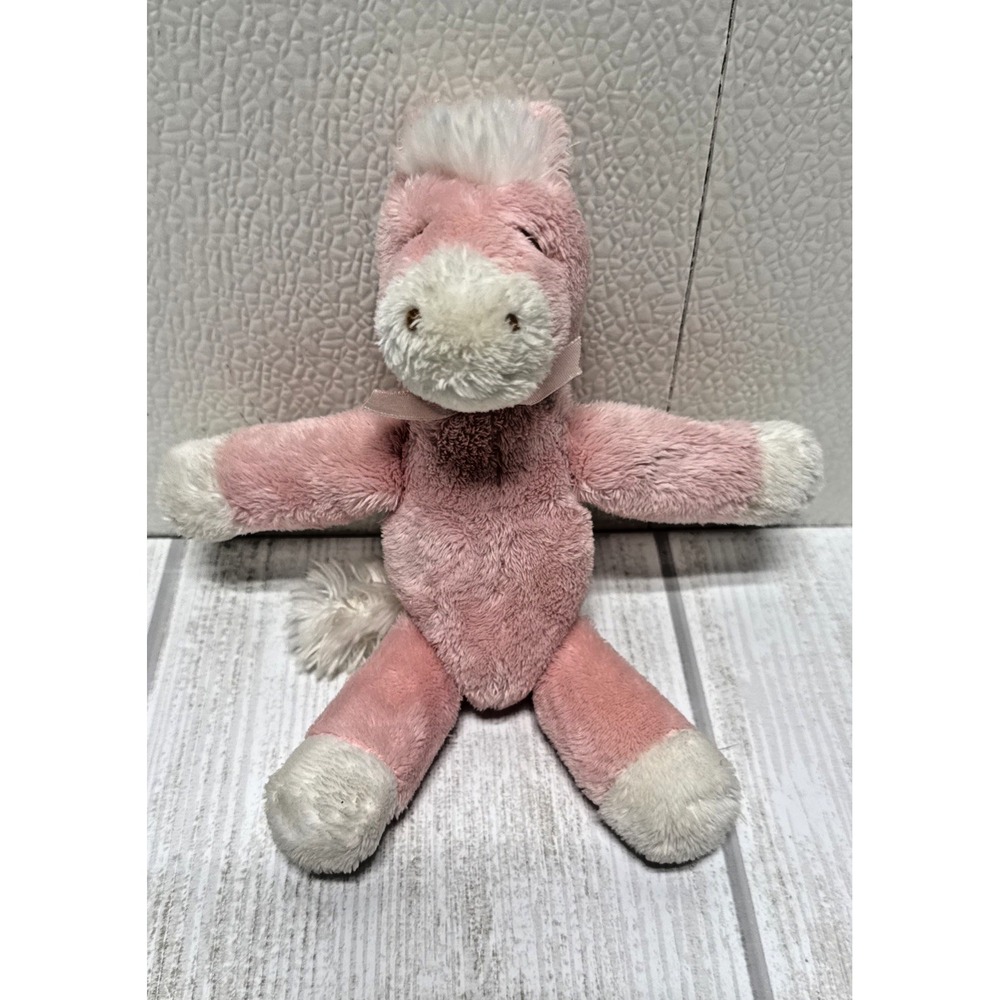 DOUGLAS Pink Horse Rattle Plush Baby Toy 8" soft